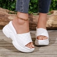 thumbnail image 1 of Eltusu Women Wedge Slide Sandals, No Slip Soft Bottom Open Toe Outdoor Ladies Shoes White Size 8.5, 1 of 9