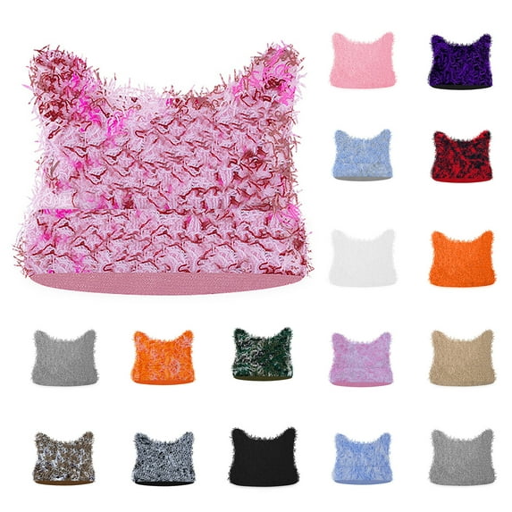 Eltusu Women Winter Beanie Hat, Windproof Comfort Thermal Cute Knit Hat Pink Size Free Size