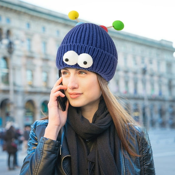 Eltusu Women Winter Beanies, Warm Windproof Comfort Fashion Knit Hat Dark Blue Size Free Size