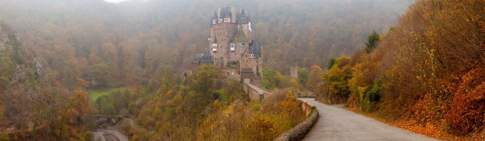 Eltz Castle in autumn Rhineland-Palatinate Germany Canvas Art - Panoramic Images (36 x 12)