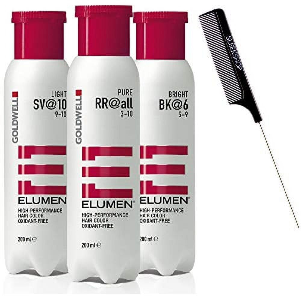 Elumen High Performance Long Lasting Hair Color Dye Oxidant Free No Developer Needed with Sleek Steel Pin Rat Tail Comb Haircolor Direct Dyes TQ