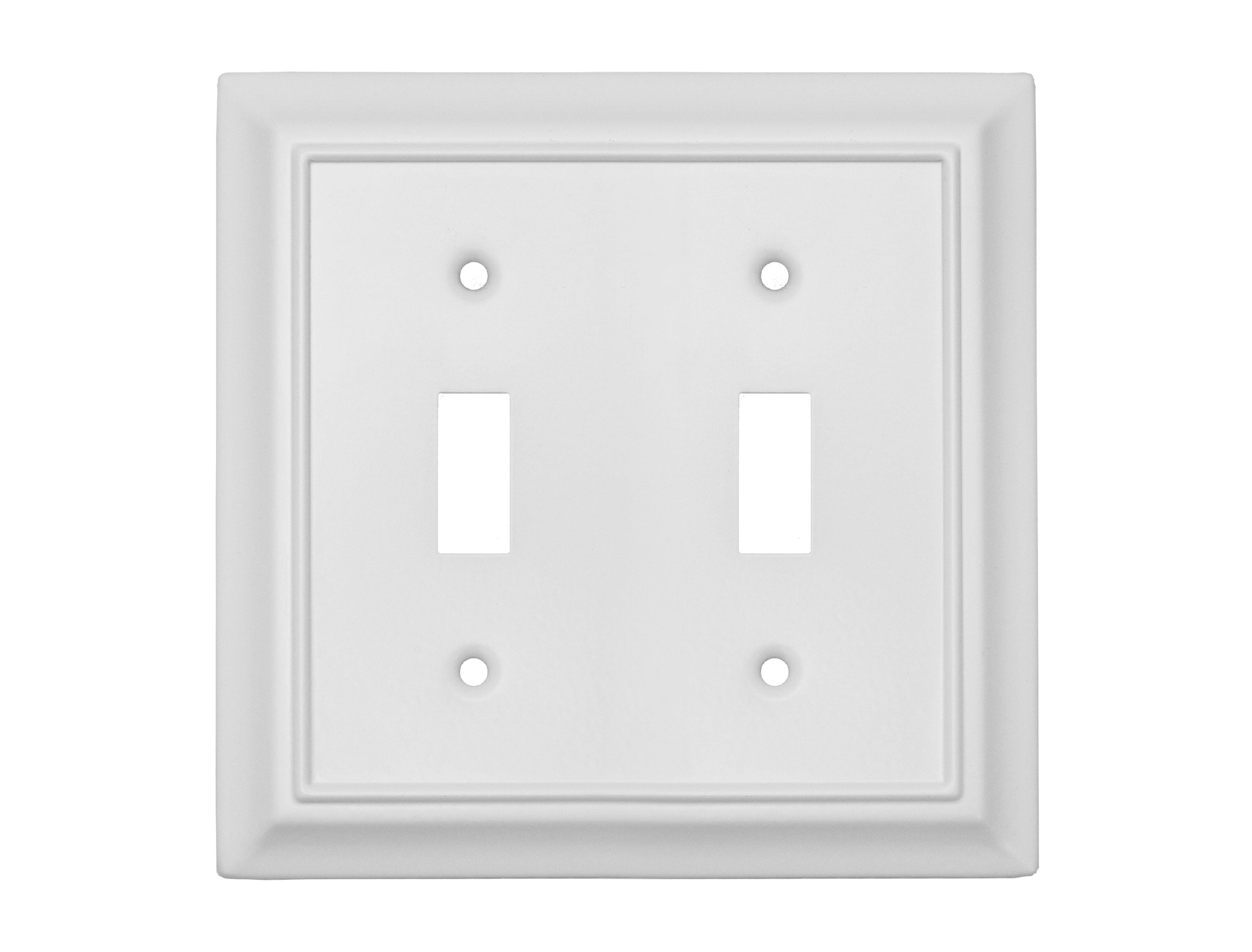 Elumina 150TTWNB Sydney White Steel 2 Toggle Standard 5" Tall Wallplate