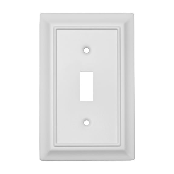 Elumina 150TWNB Sydney White Steel 1 Toggle Standard 5" Tall Wallplate