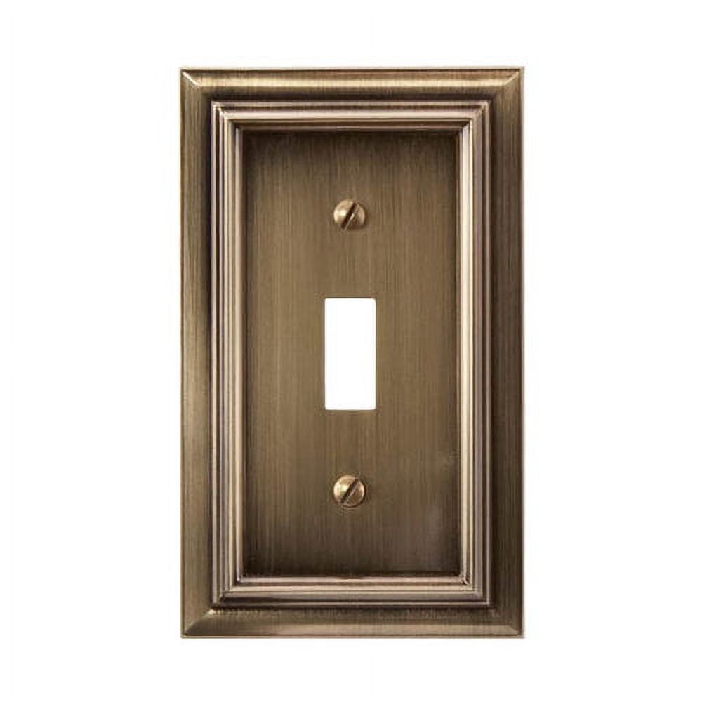 Elumina 94TBBNB Continental Wallplate, 1 Toggle, Cast Metal, Brushed Brass, 1-Pack - image 1 of 2