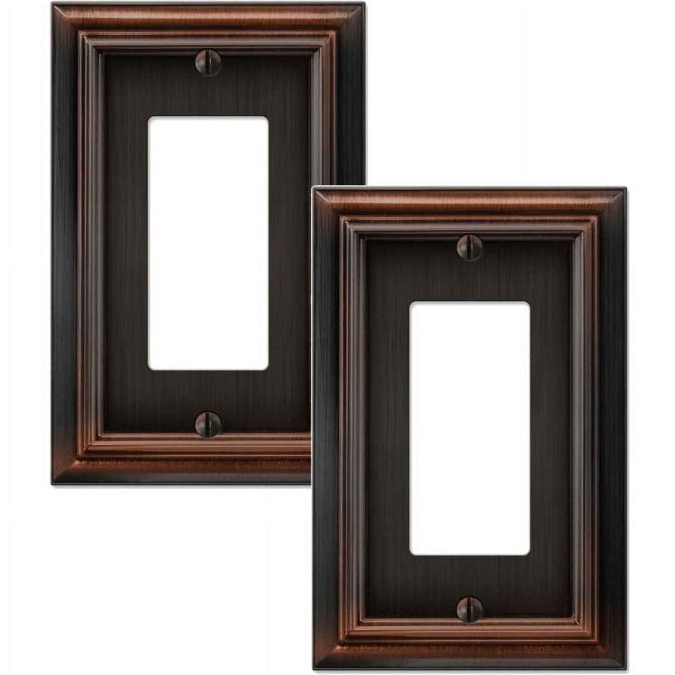 Elumina Continental Cast, Aged Bronze Wallplate, Rocker, 2 pack