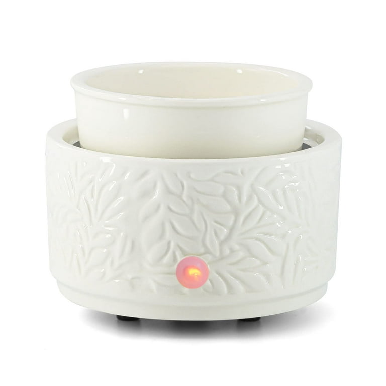 ASAWASA Candle Wax Melt Warmer with 1 PC Silicone Liner,Ceramic Wax Warmer,3-in-1 Candle Wax Melter and Fragrance Warmer for Warming Candle Jars or