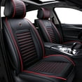 thumbnail image 1 of Eluto 1 Piece Car Seat Cover PU Leather, Black Padded Front Seat Cushion Universal for Auto Truck Van SUV, 1 of 12