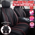 thumbnail image 1 of Eluto 5 Seats Car Seat Covers Accessories Full Set ,Luxury Pu Leather Cushion Protector Universal Fit for Most Cars SUV Pick-up Truck, Auto Vehicle Interior Decor, 1 of 8
