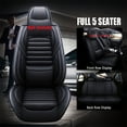 thumbnail image 1 of Eluto 5 Seats Car Seat Covers Accessories Full Set ,Luxury Pu Leather Cushion Protector Universal Fit for Most Cars SUV Pick-up Truck, Auto Vehicle Interior Decor, 1 of 14