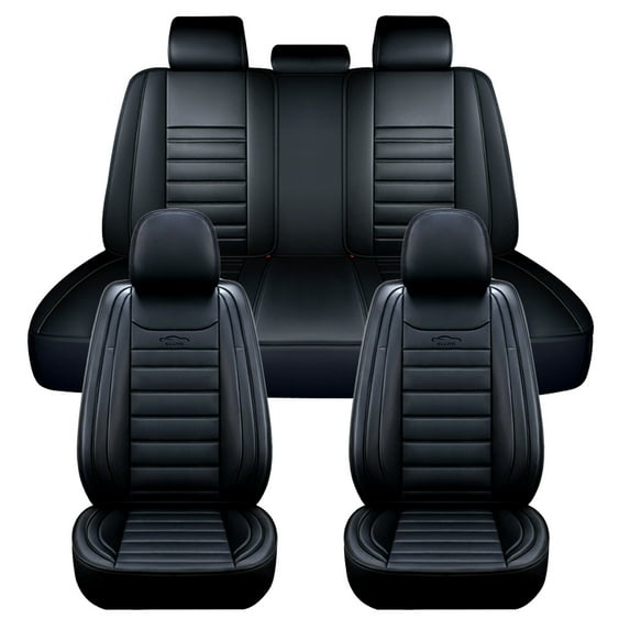 Eluto F83101 Black, PU Leather, Waterproof, Universal Seat Covers, 7 Pieces