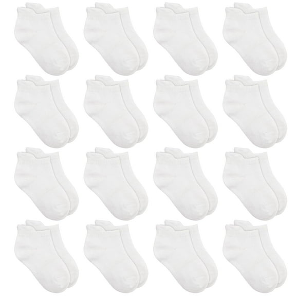 Elutong 16 Pairs Kids Socks Boys Soft Low Cut Ankle Socks for 2-14 Years Boys Girls