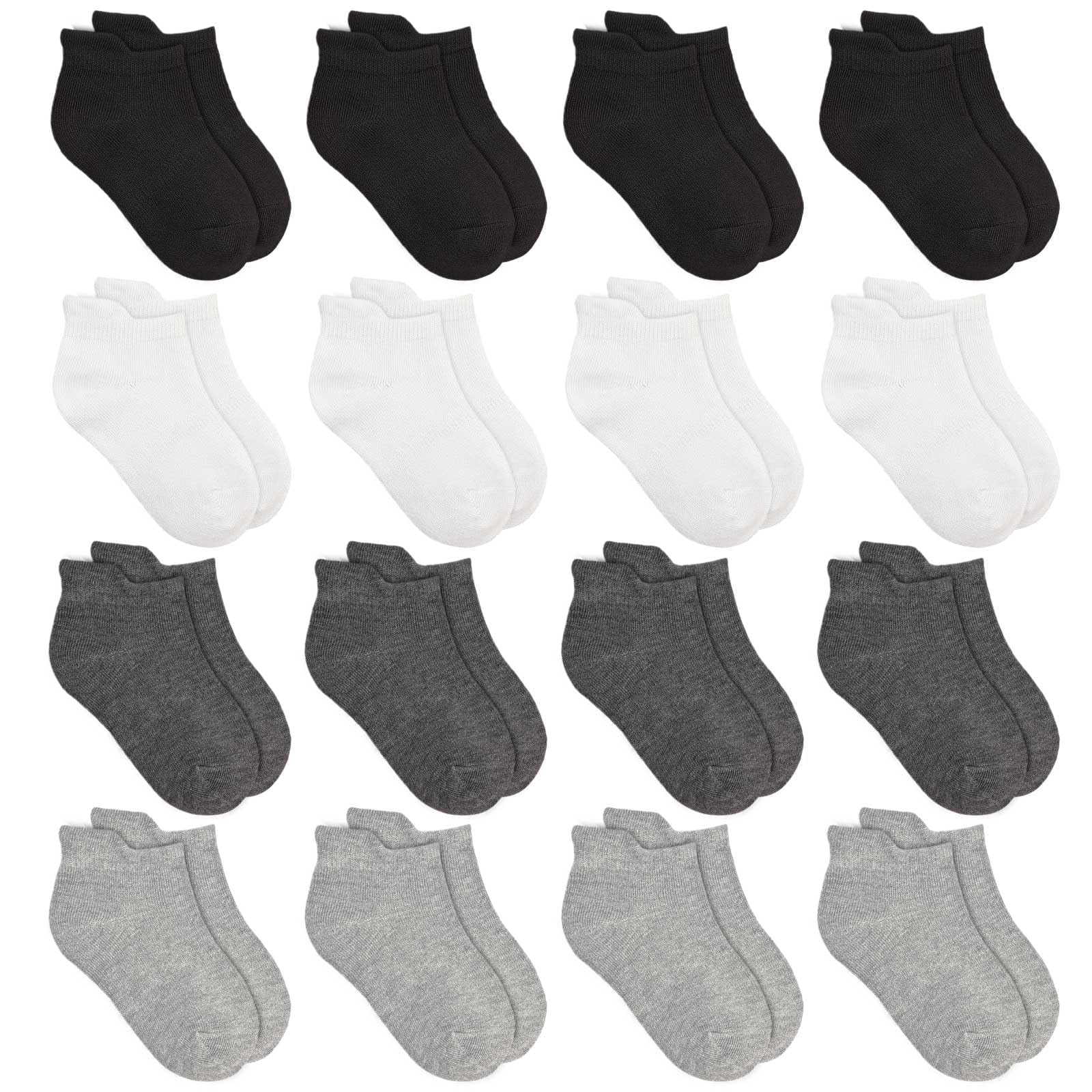16 Pairs Kids Socks Boys Soft Low Cut Ankle Socks for 2-14 Years Boys Girls