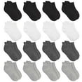 thumbnail image 1 of Elutong 16 Pairs Kids Socks Boys Soft Low Cut Ankle Socks for 2-14 Years Boys Girls, 1 of 7