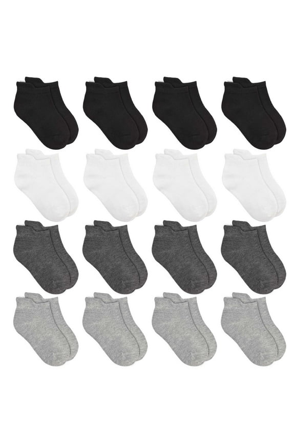 16 Pairs Kids Socks Boys Soft Low Cut Ankle Socks for 2-14 Years Boys Girls