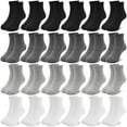 thumbnail image 1 of Elutong 24 Pairs Kids Socks Boys Girls Socks, Crew Athletic Socks Mid Cut Casual Socks for Kids 1-14 Years, 1 of 7