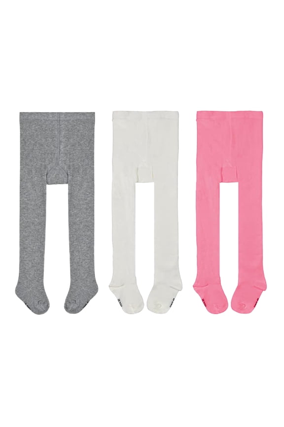 Baby Girls Tights Leggings 3 Pack Cotton Seamless Stocking Pants for 0-24 Month