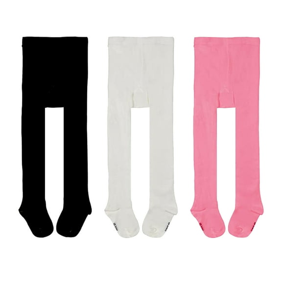Elutong Baby Girls Tights Leggings 3 Pack Cotton Seamless Stocking Pants for 0-24 Month