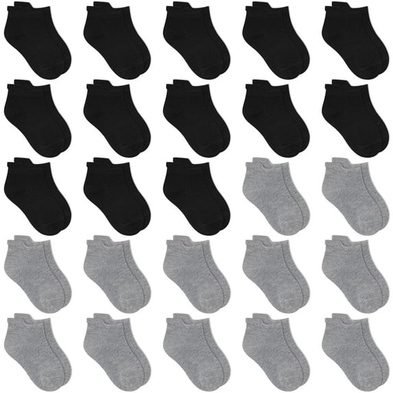 Elutong Kids Socks, 25 Pairs Low Cut Boys Girls Socks Ankle Athletic Socks for 1-14 Years