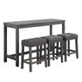 thumbnail image 1 of Elva 4 Piece Counter Height Table Set, Deep Tufted Stools, Gray- Saltoro Sherpi, 1 of 6
