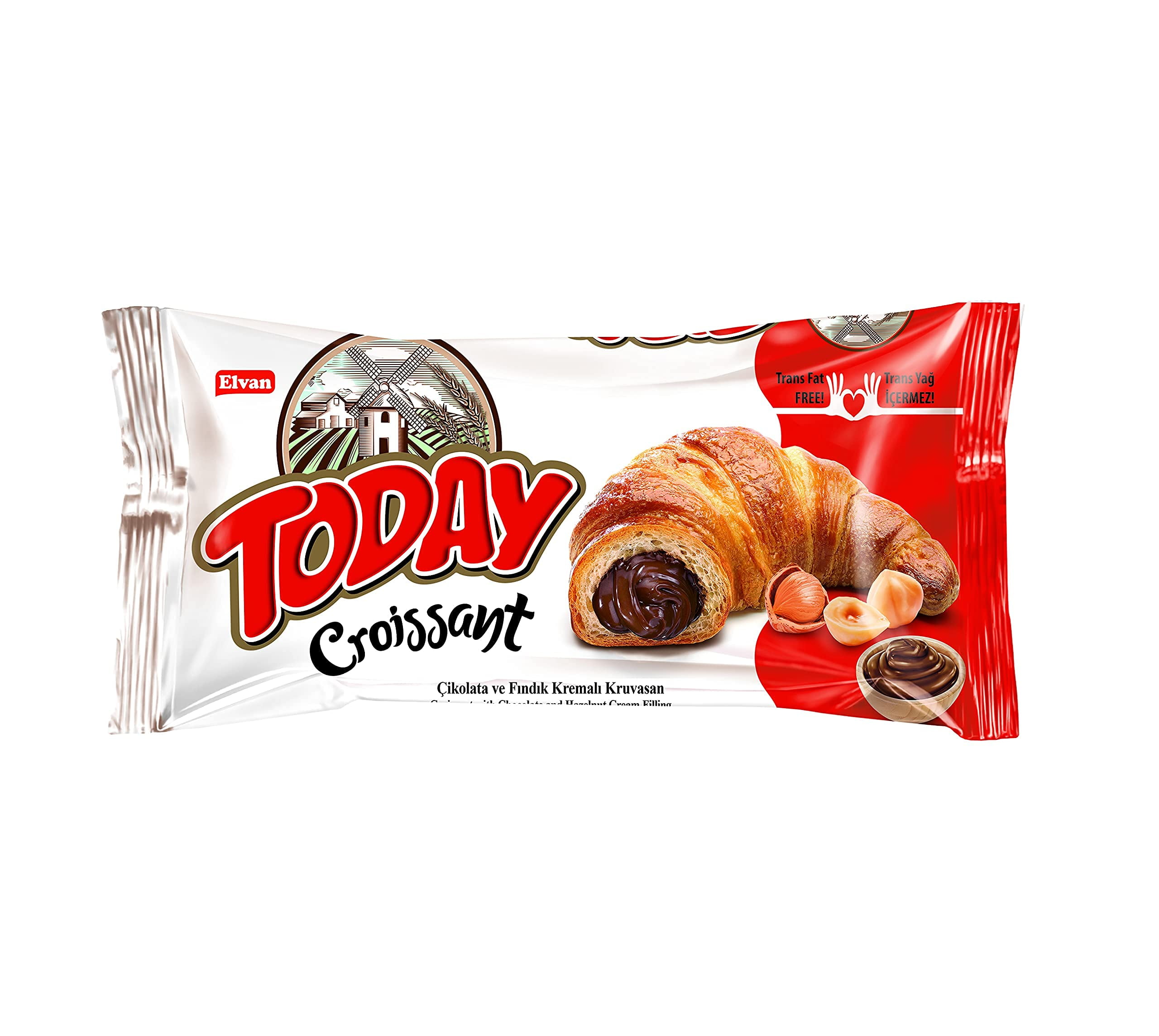 Elvan Today Chocolate Croissants (Pack of ITL16) | Individually Wrapped, Buttery Soft Croissant, Ready to eat Breakfast Pastry, or Lunchbox Snacks