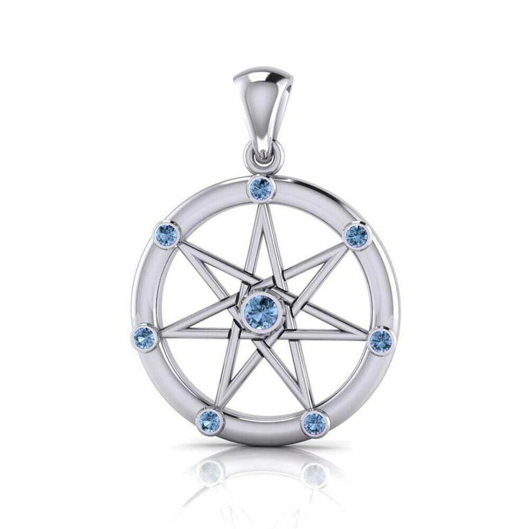 Elven Wiccan Seven Pointed Star Fairy Sterling Silver Pendant by Peter Stone Walmart