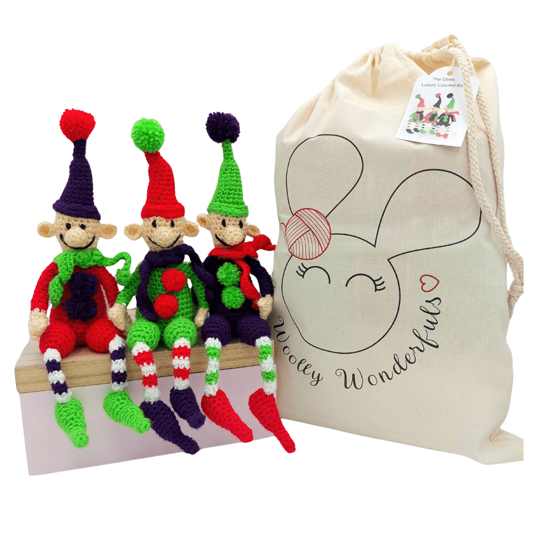Elves Crochet Kit - Christmas Elf Cute Crochet Toy Amigurumi Craft Kit