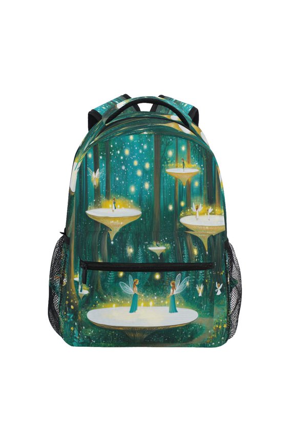 Elves in The Woods Stylish Large Backpack 15L Self-Standing Durable Twill for School, Office and Travel Use
