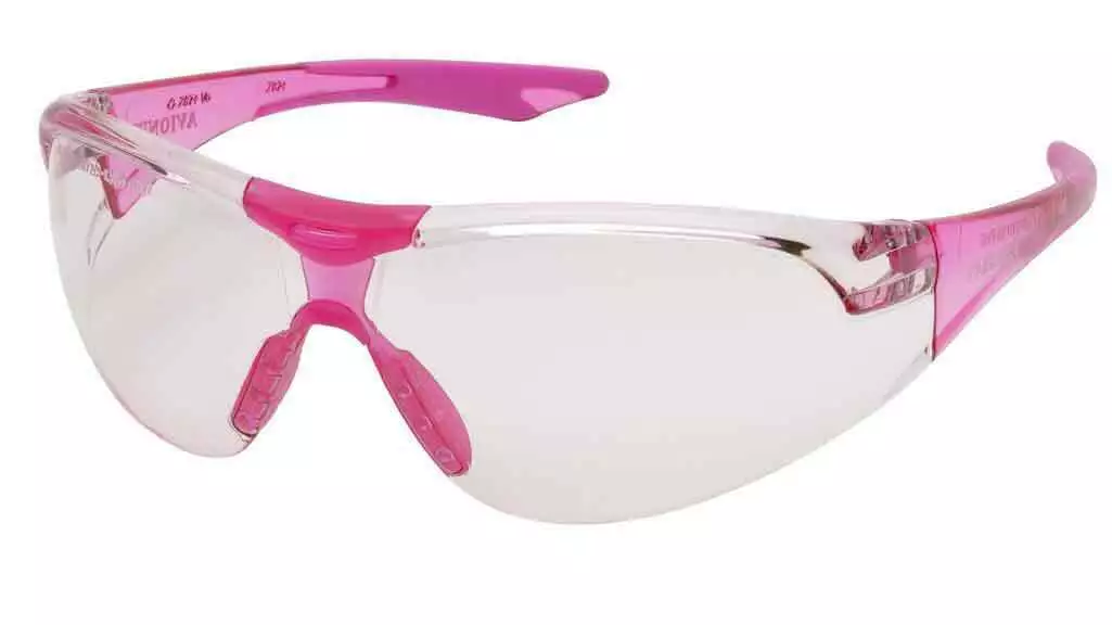 Elvex Delta Plus Avion Slim Fit Kids Safety/Shooting Glasses Pink Tint Lens/Pink