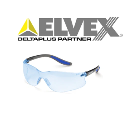 Elvex Sg-14B Xenon Black Temples, Light Blue Lens Safety Glasses