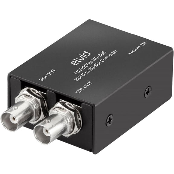 Elvid HDMI to Dual 3G/HDSDI Converter 1080p60, USBPowered, Compact Metal Design Broadcast & LiveStream Video Adapter