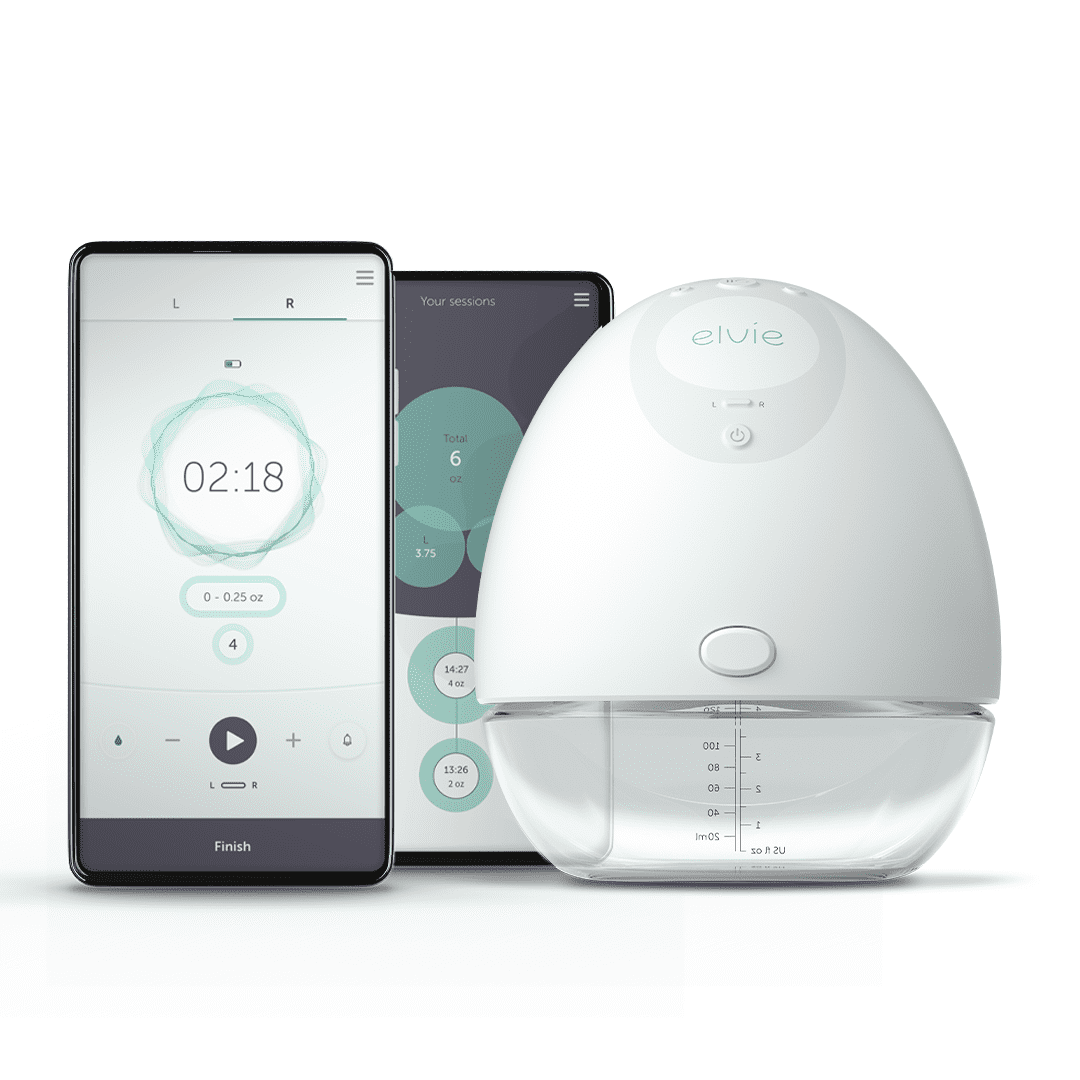  Elvie Stride Hospital-Grade App-Controlled Breast Pump   Hands-Free Wearable Ultra-Quiet Electric Breast Pump with 2-Modes  10-Settings & 5oz Capacity per Cup, White : Baby
