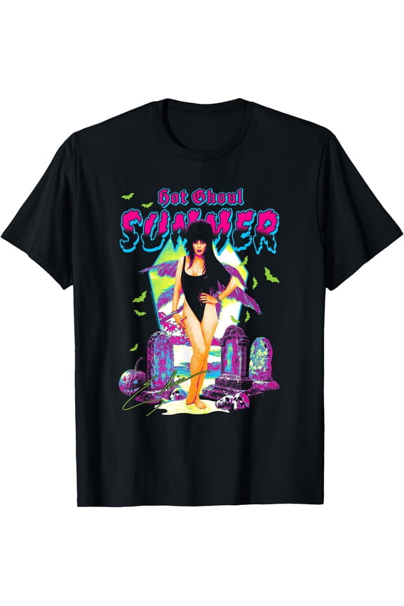 Elvira Hot Ghoul Summer Retro Neon Colors Goth Summerween T-Shirt, Vintage Birthday Gift
