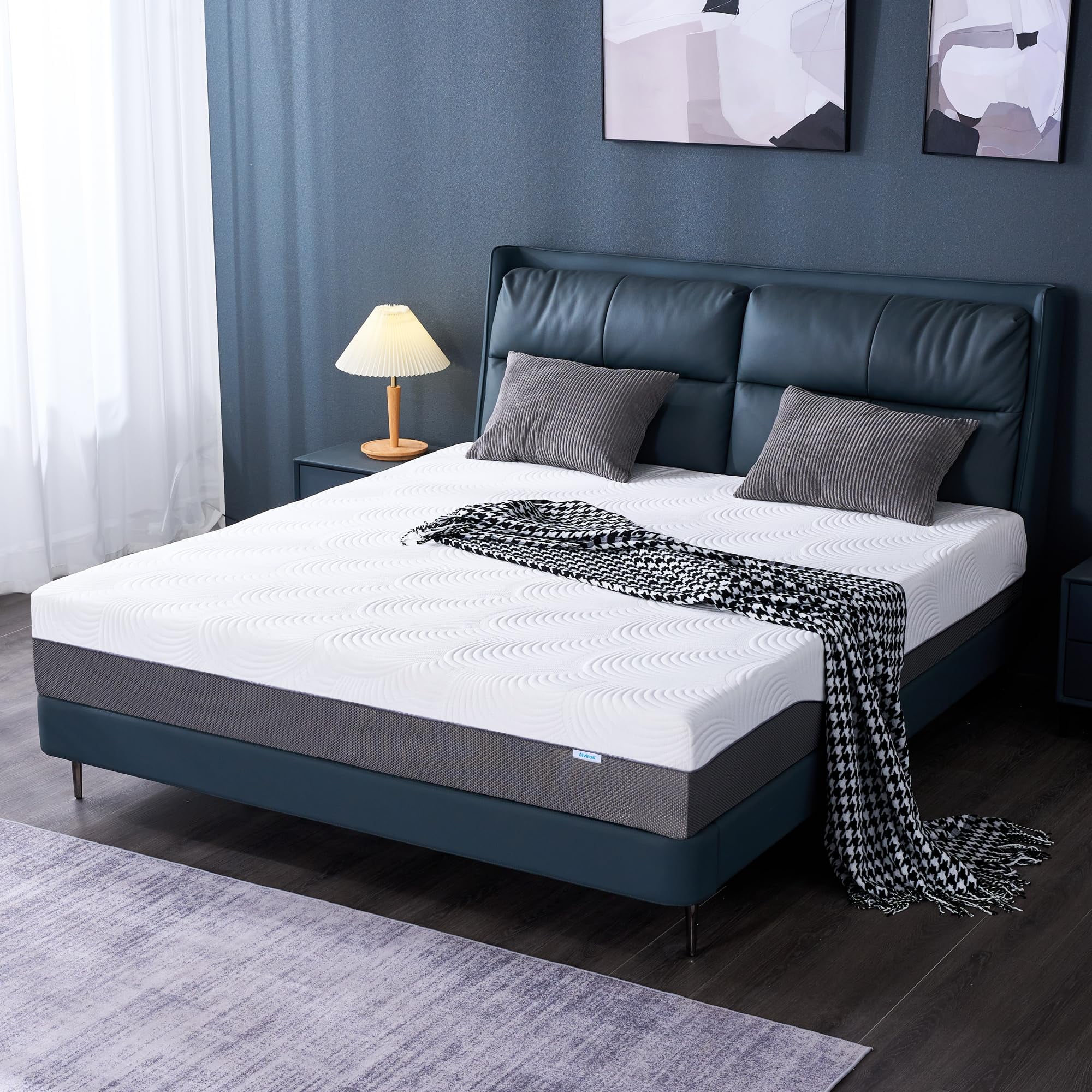 Elviros 10 inch Queen Gel Memory Foam Mattress Dual Firmness, Cooling