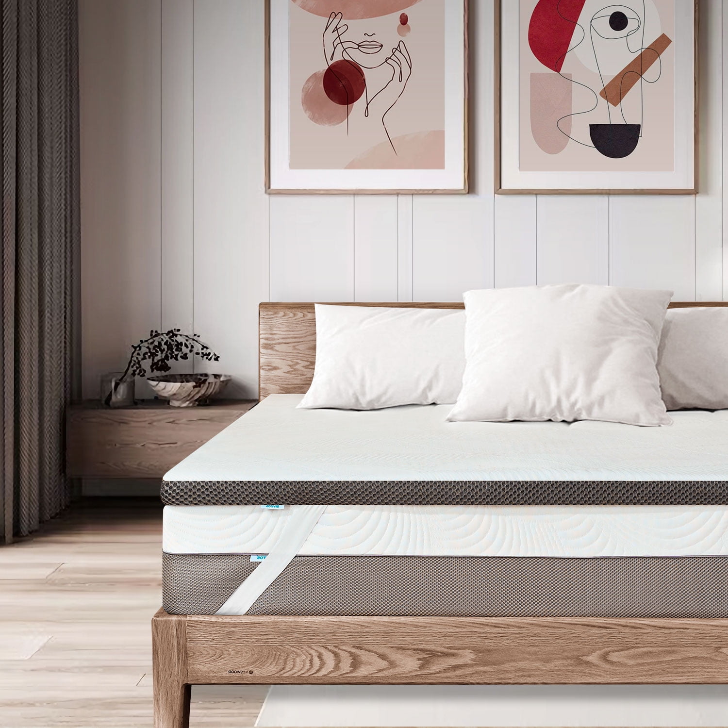 Elviros 3 inch Dual Firmness Cooling Gel Twin Memory Foam Mattress