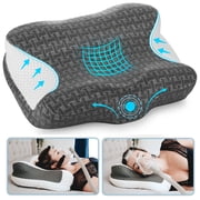 Elviros CPAP Pillow for Sleeping, Adjustable Height Neck Support Memory Foam Pillow for CPAP Users with Sleep Apnea, Suitable for Side and Back Sleepers