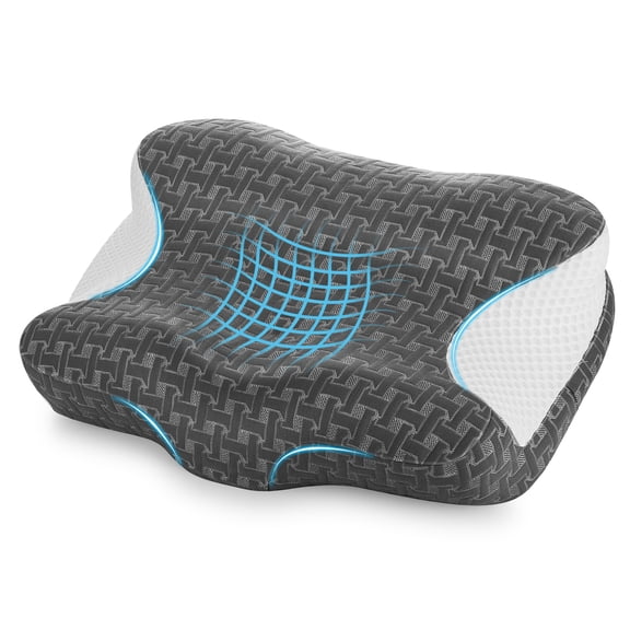 Elviros CPAP Pillow for Sleeping, Adjustable Height Neck Support Memory Foam Pillow for CPAP Users with Sleep Apnea, Suitable for Side and Back Sleepers