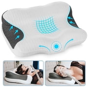 Elviros CPAP Pillow for Sleeping, Adjustable Height Neck Support Pillow with Memory Foam for CPAP Users with Sleep Apnea, Suitable for Side and Back Sleepers