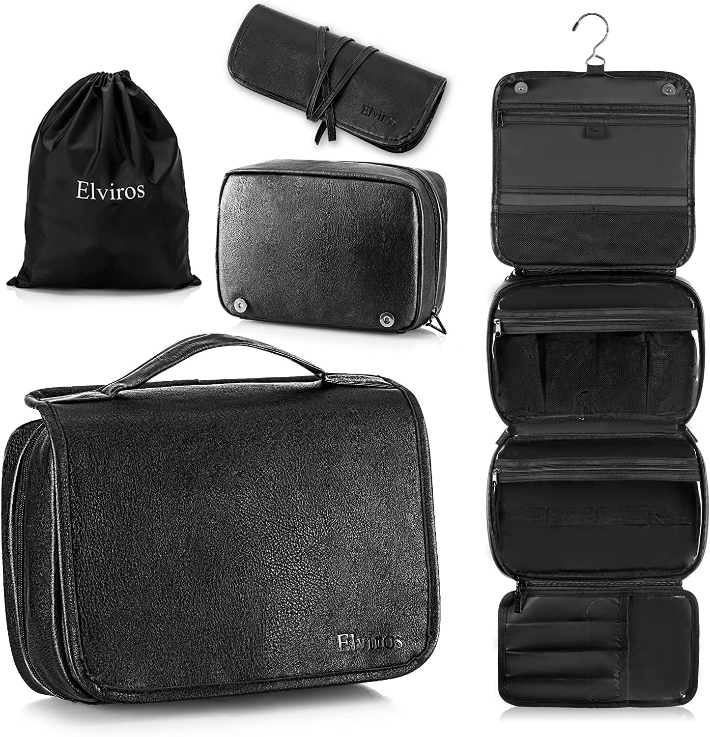Elviros Toiletry Bag Hanging Travel Organizer for Men and Women, 3 in 1