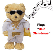 Musical Elvis Animated Christmas Bear, Plush Singing & Dancing Bear, Sings Elvis's Jailhouse Rock