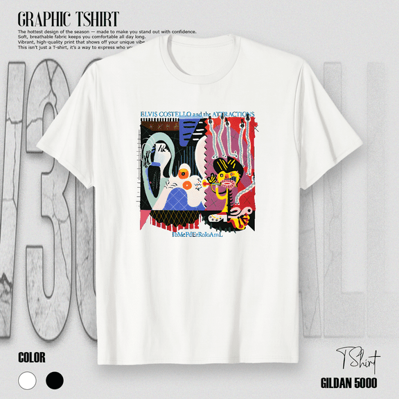 Elvis Costello New Wave Rock Legend Retro Music Tribute Art Unisex T-Shirt V80444, up to size 5XL