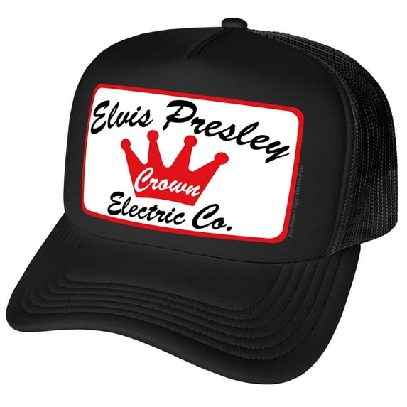 Elvis Crown Electric Logo Foam Snapback Trucker Hat - Unisex for Men and Women