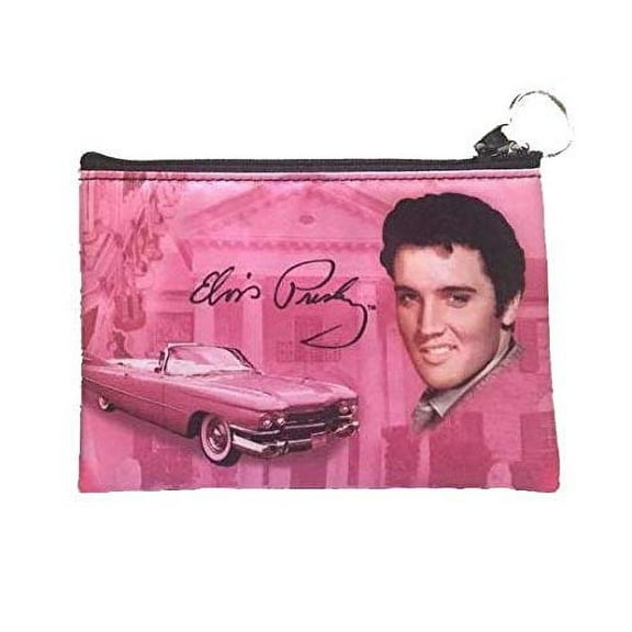 Elvis Make Up Bag Pink with Guitars