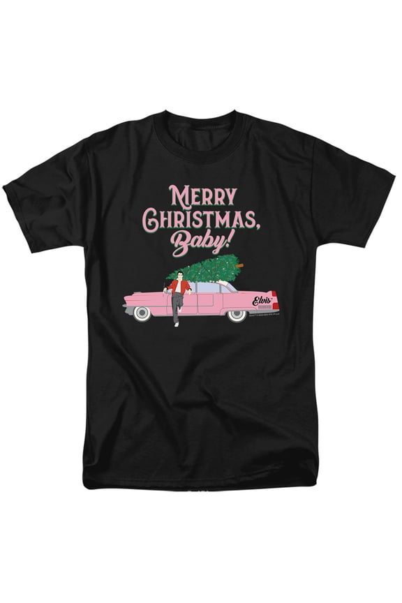 Elvis Merry Christmas Baby Unisex Adult T Shirt, Black, Medium