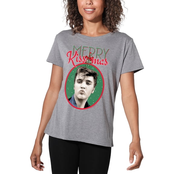 Elvis Merry Kissmas Women's Loose T-Shirt, Athletic Heather, 2X-Large