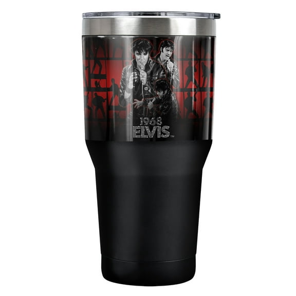 Elvis Official Comeback Performance 30 oz Travel Tumbler, Stainless Steel, Vacuum Insulated with Leak Resistant Slide-Lock Lid