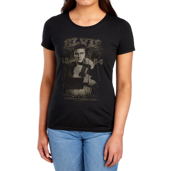 Elvis Presley 1954 Women's T Shirt (Large) Black