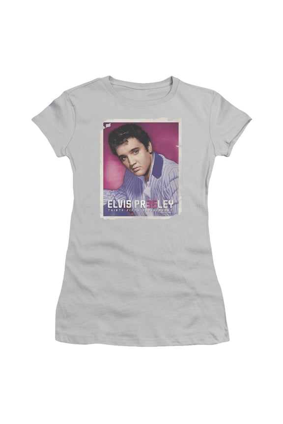 Elvis Presley 35 Jacket S/S Junior Women's T-Shirt Sheer Silver
