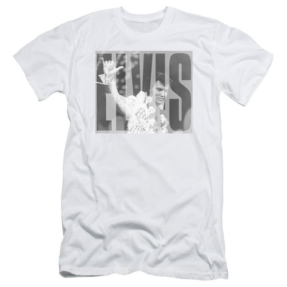 Elvis Presley Aloha Gray S/S Adult 30/1 T-Shirt White