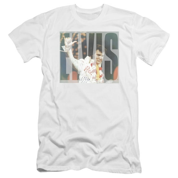Elvis Presley Aloha Knockout Premium Canvas Adult Slim Fit T-Shirt White
