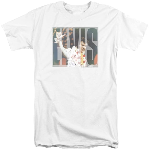Elvis Presley Aloha Knockout S/S Adult Tall White